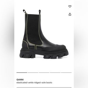 Ganni Elasticated Ankle Lug Sole Boots